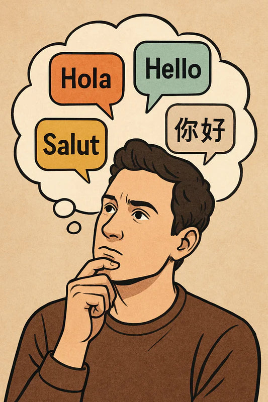 When you don't know any languages, what does the voice in the back of our head sound like?