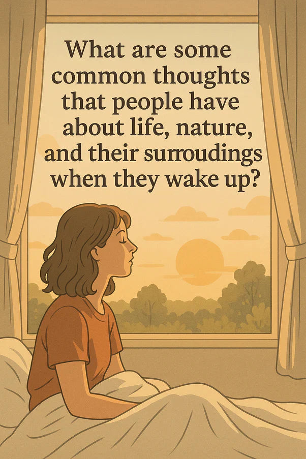 What are some common thoughts that people have about life, nature, and their surroundings when they wake up?